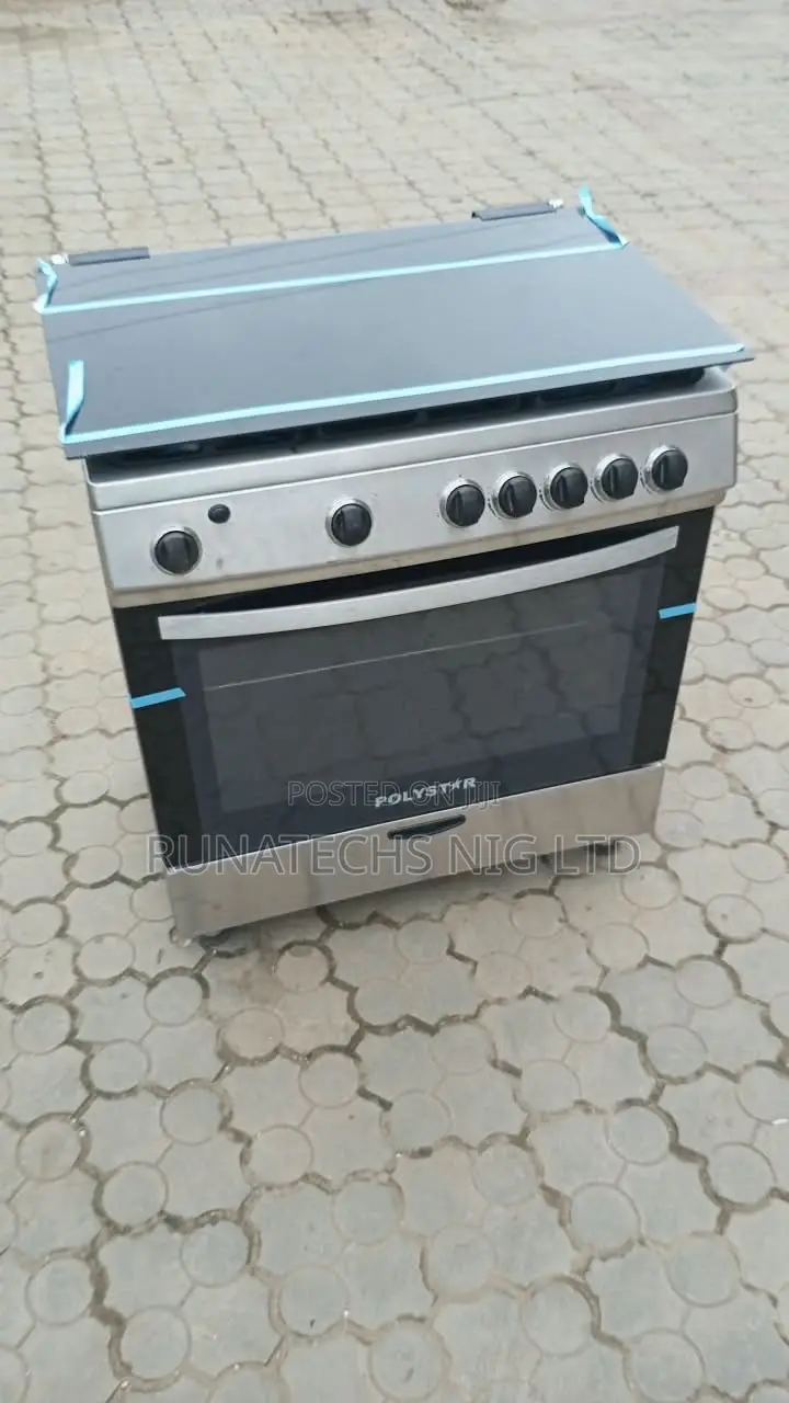 Polyester 5 Burner Gas Cooker With Oven Grill – Working Perfectly