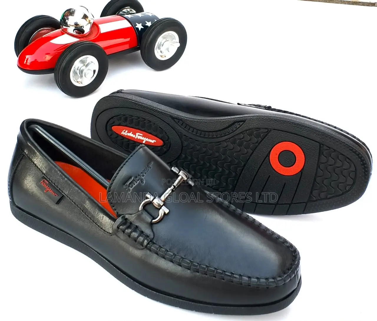 Salvatore Ferragamo Leather Horsebit Driving Loafers
