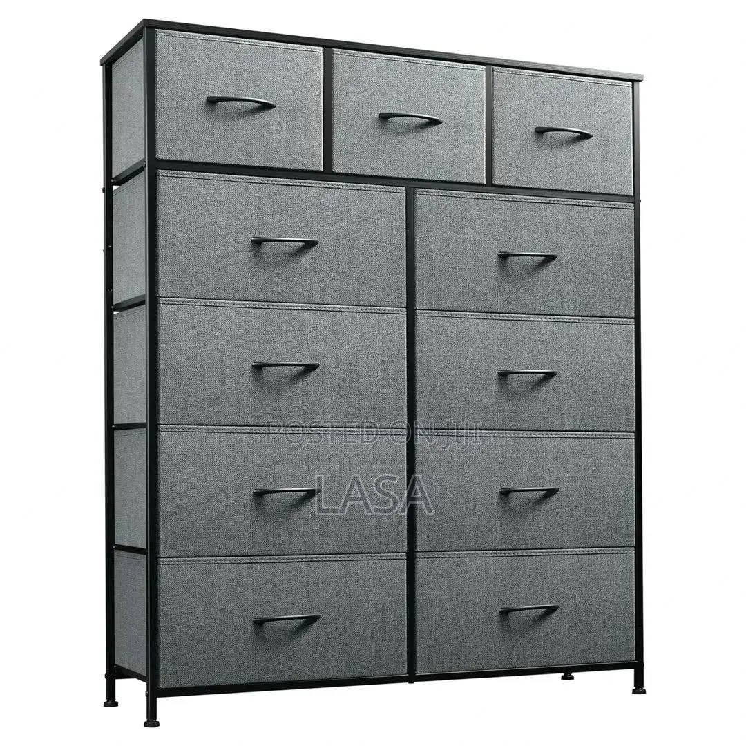 11-Tier Fabric Cabinet Dark Grey Heavy-Duty