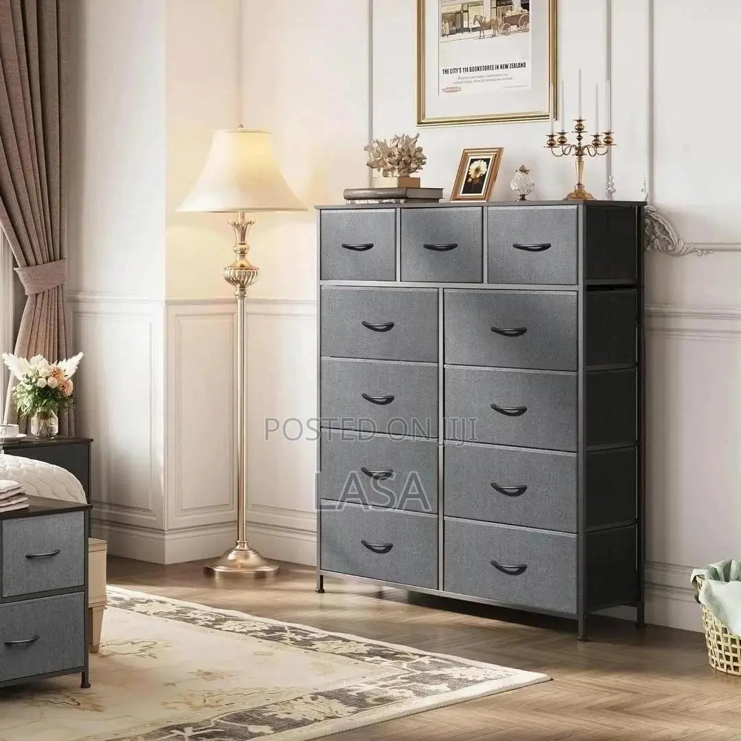 11-Tier Fabric Cabinet Dark Grey Heavy-Duty