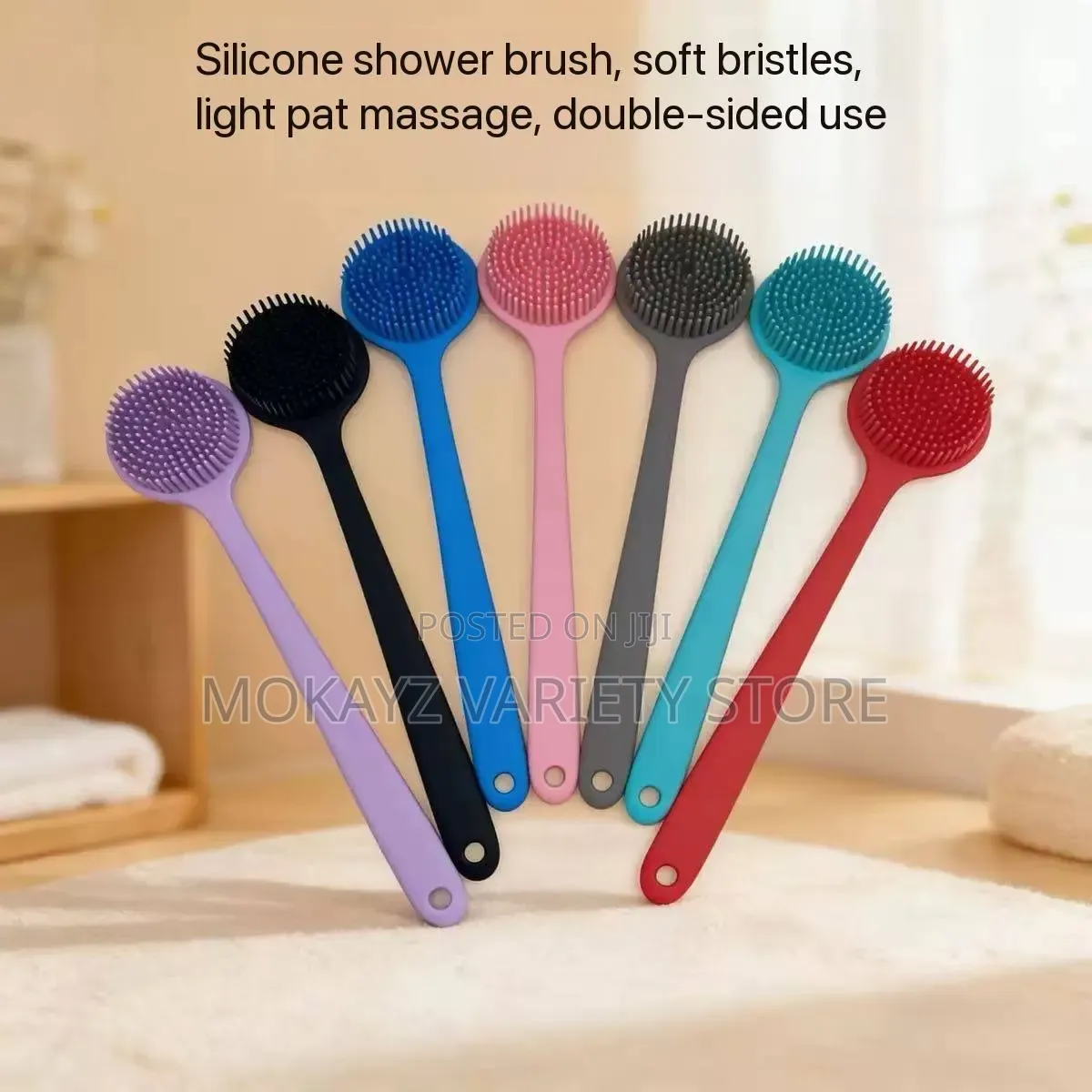 Silicone Double Sided Long Handle Scrubbing/Bathing Brush/Souvenir