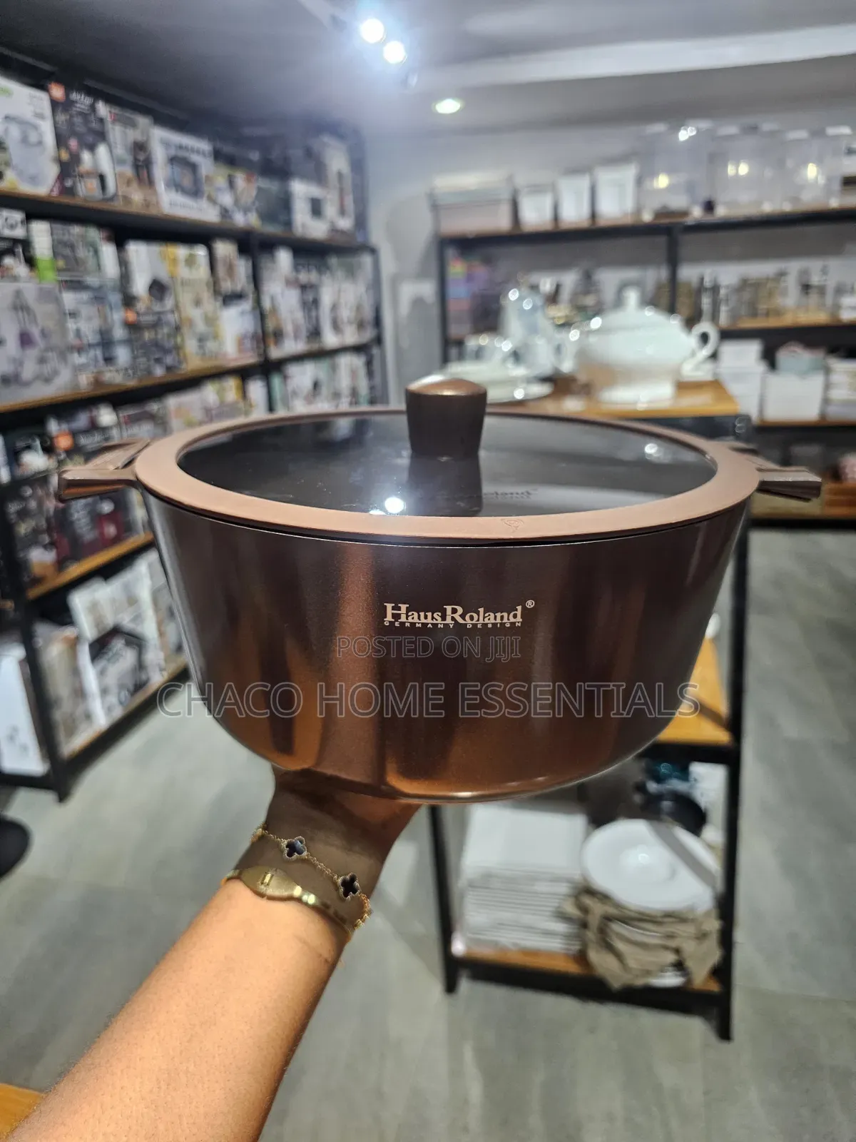HausRoland Ceramic Non-Stick Casserole Cooking Pot With Glass Lid
