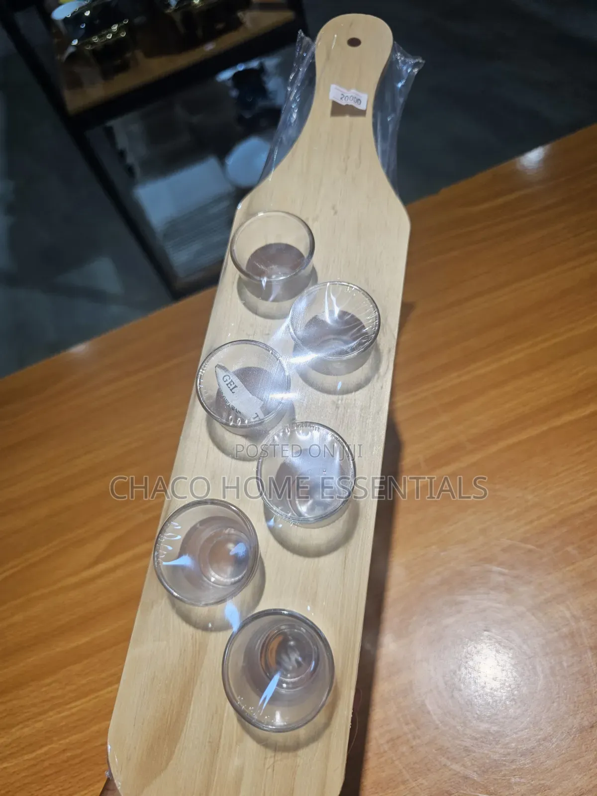 Wooden Tequila Shot Paddle Board With 6 Shot Glasses