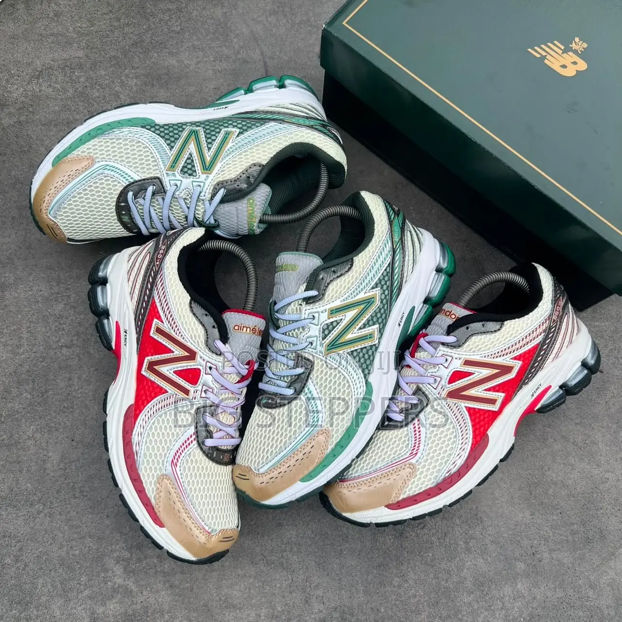 New Balance Aime Sneakers Green and Red