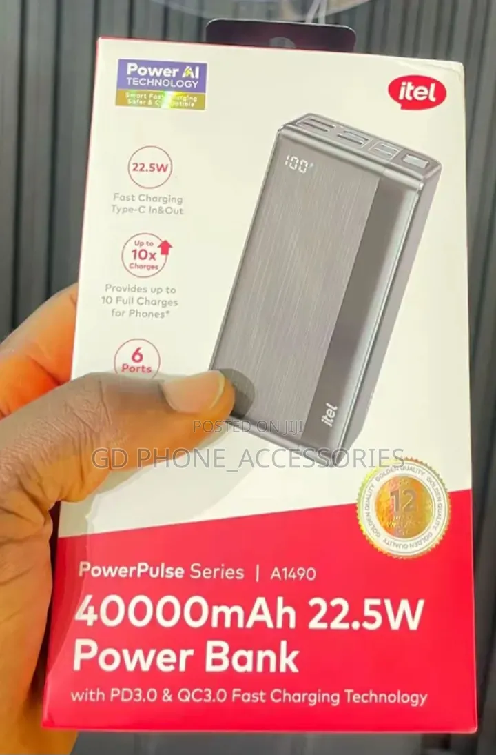 Brand New Itel PowerPulse A1490 40,000mAh Power Bank – 22.5W PD3.0