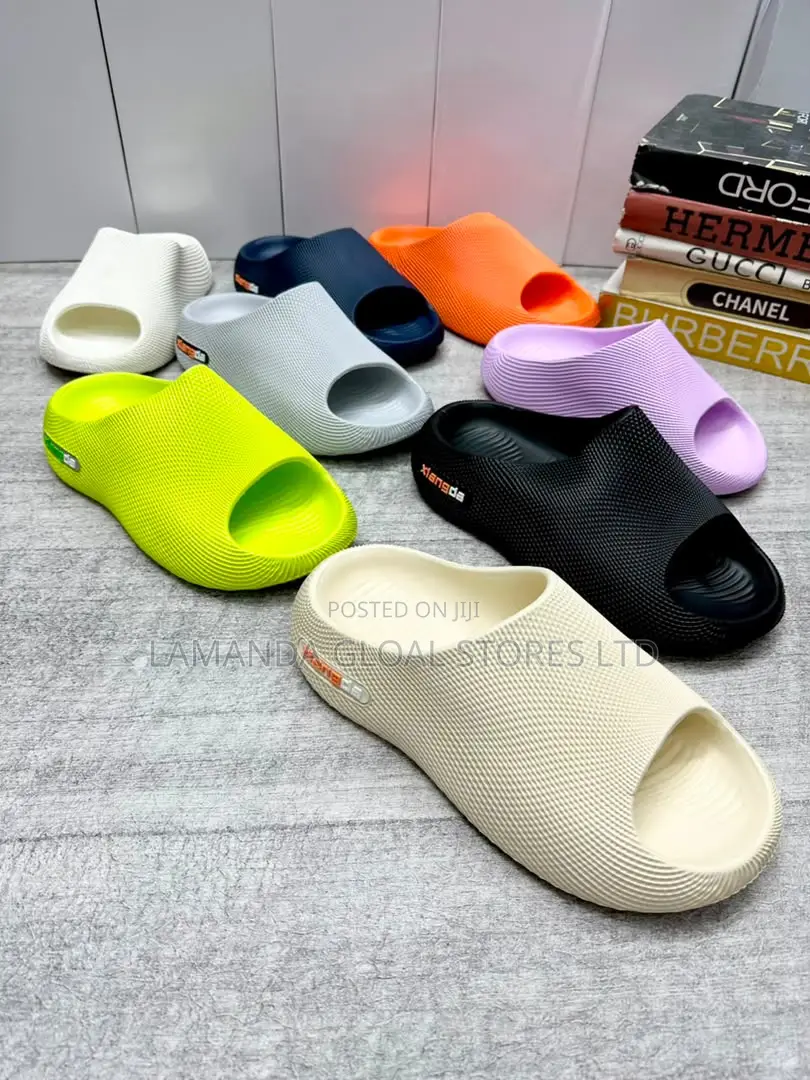 Textured Contour Foam Slides in Assorted Colors