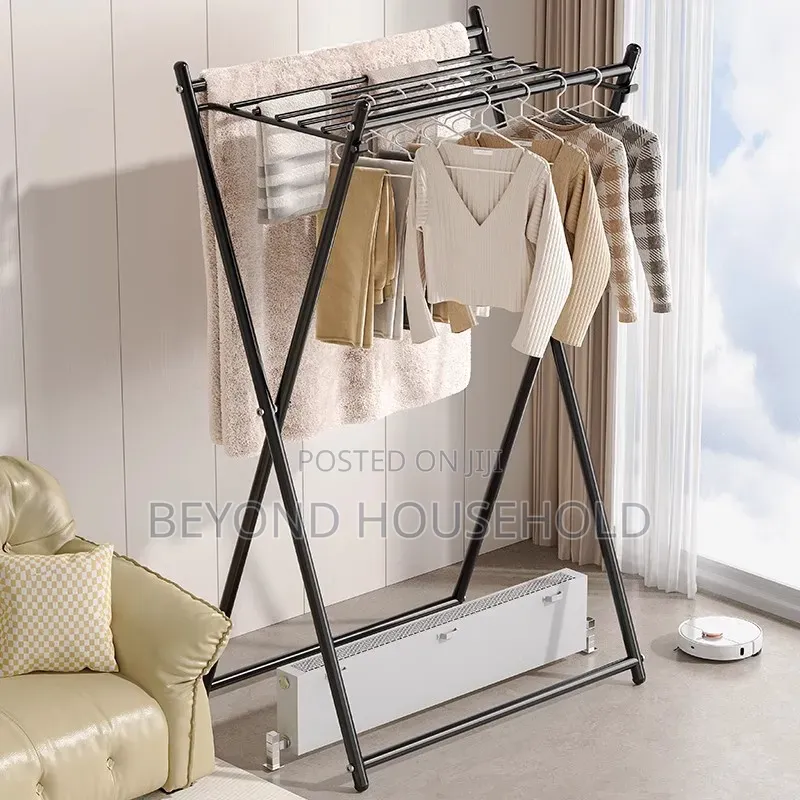 Foldable X-Type Clothes Drying Rack – Heavy-Duty Laundry Stand Hanger