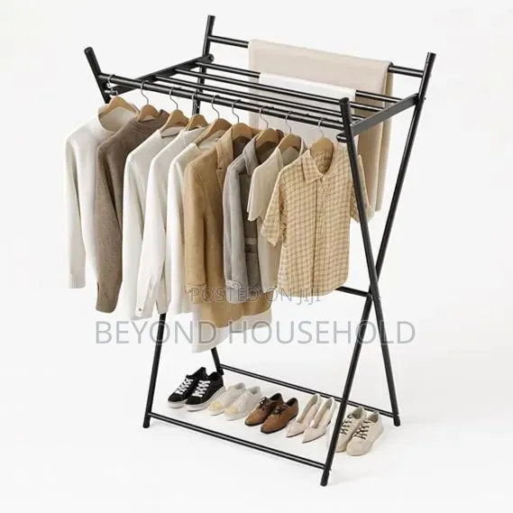 Foldable X-Type Clothes Drying Rack – Heavy-Duty Laundry Stand Hanger