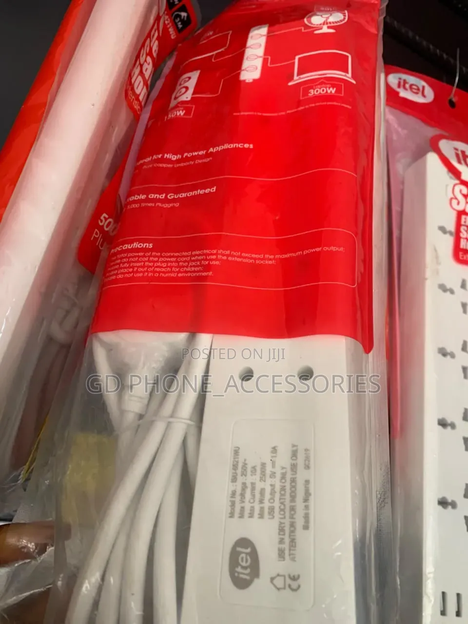 Brand New Itel Electric Extension Socket – 5 Universal Outlets + 3 USB