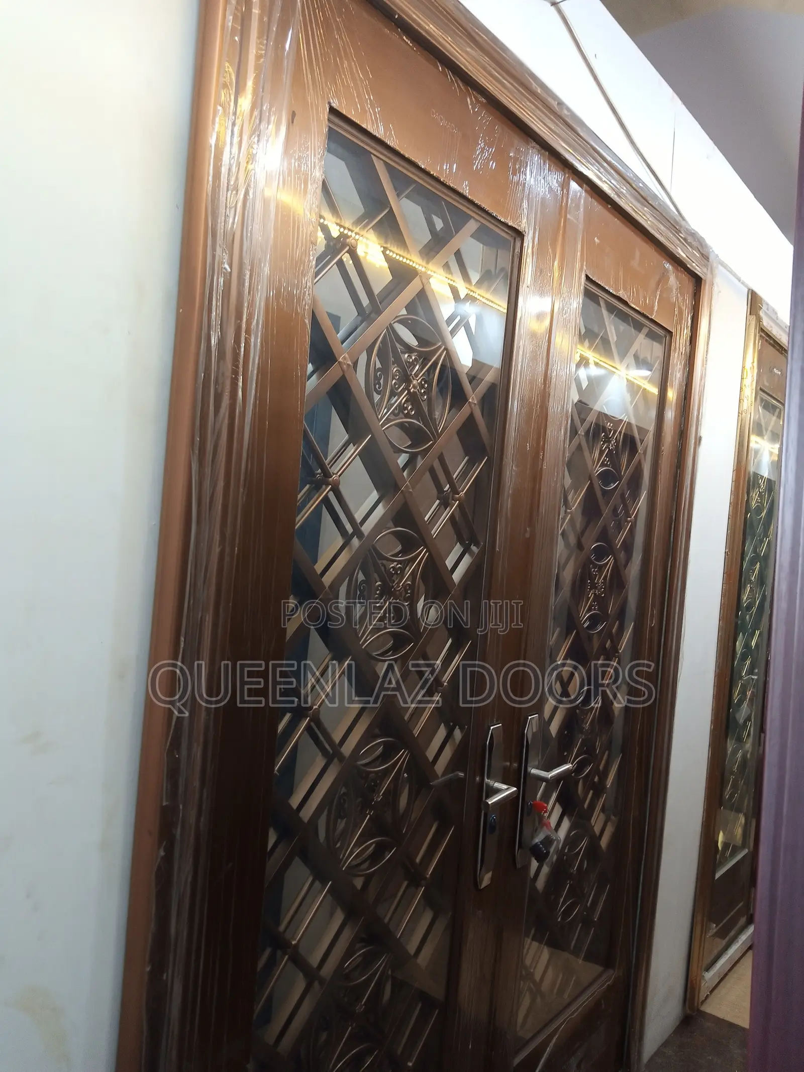 6ft Stainless Gold Glass Door