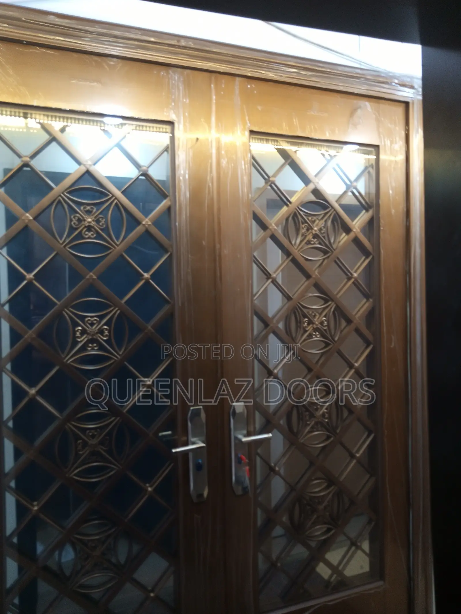 6ft Stainless Gold Glass Door