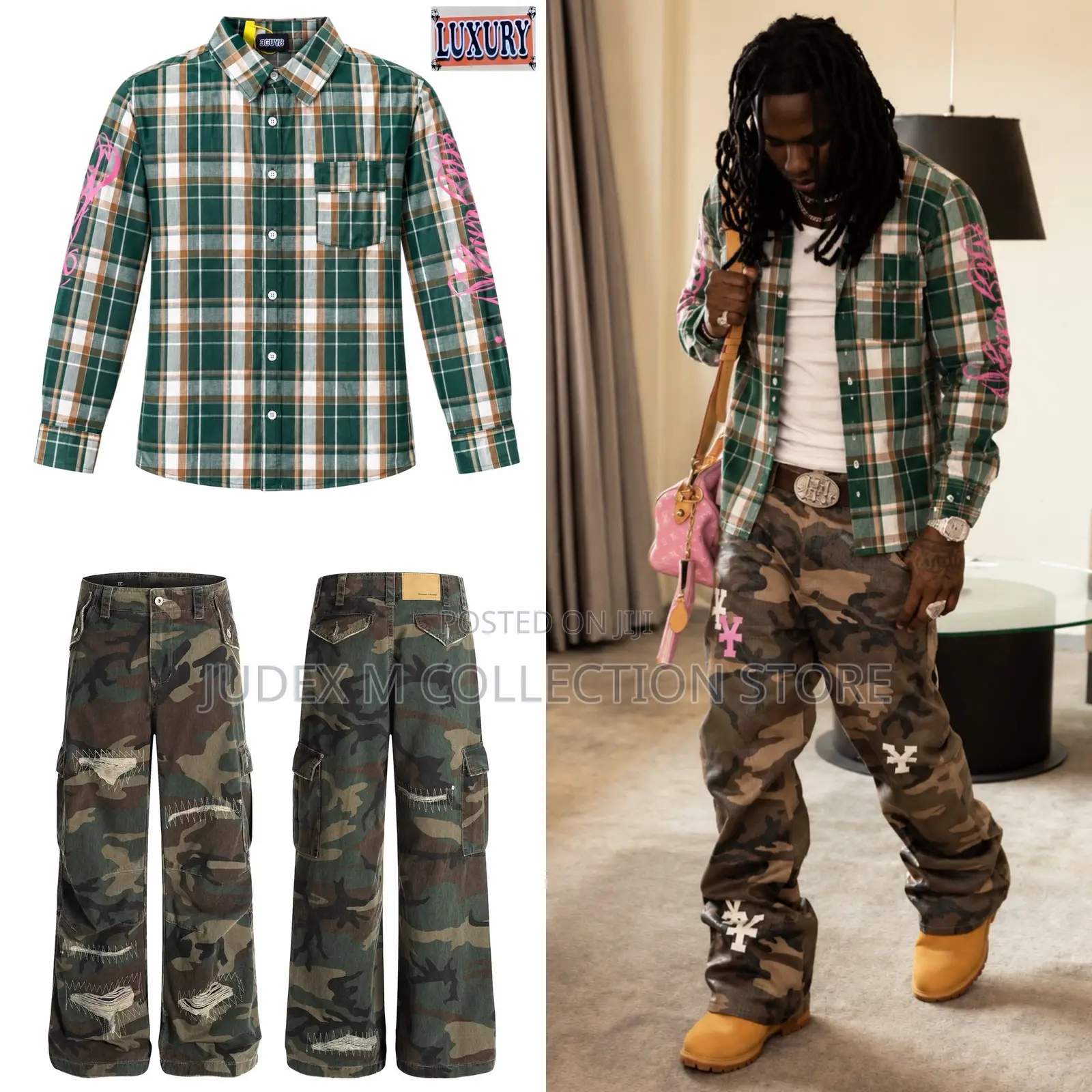 Lixury Camo Long Trouser and Baggy Jean