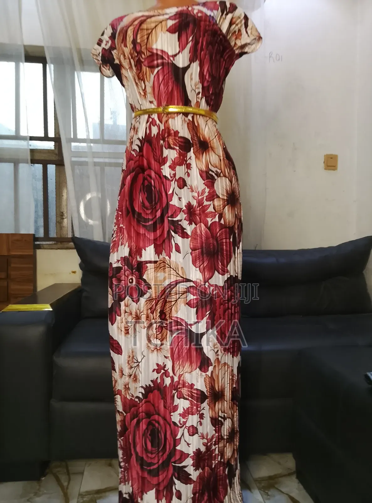 Floral Elegant Pleated Maxi Dress