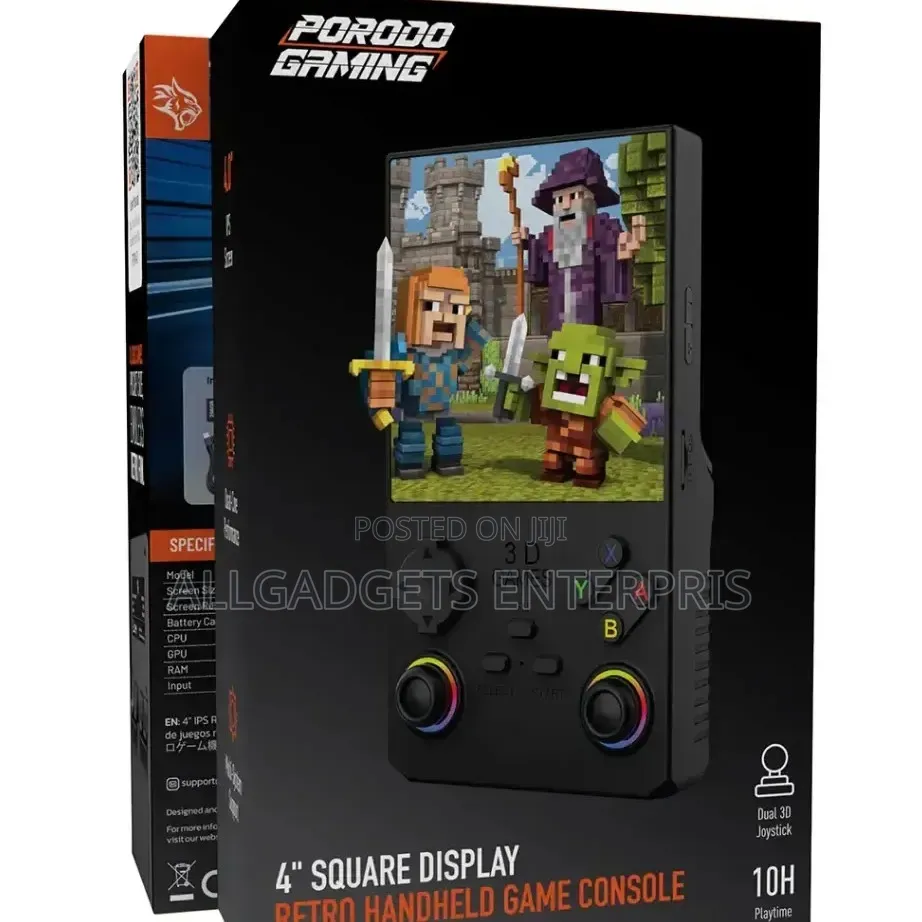 Porodo Gaming 4" Square Display Retro Handheld Game Console