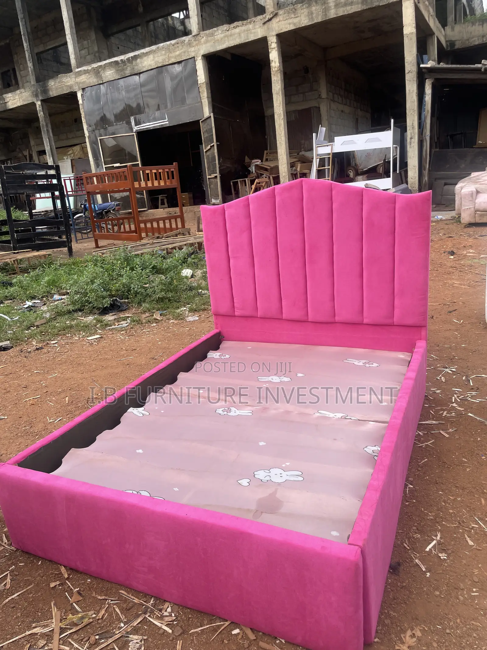 Pink Bedframe 4 by 6 and Mattress