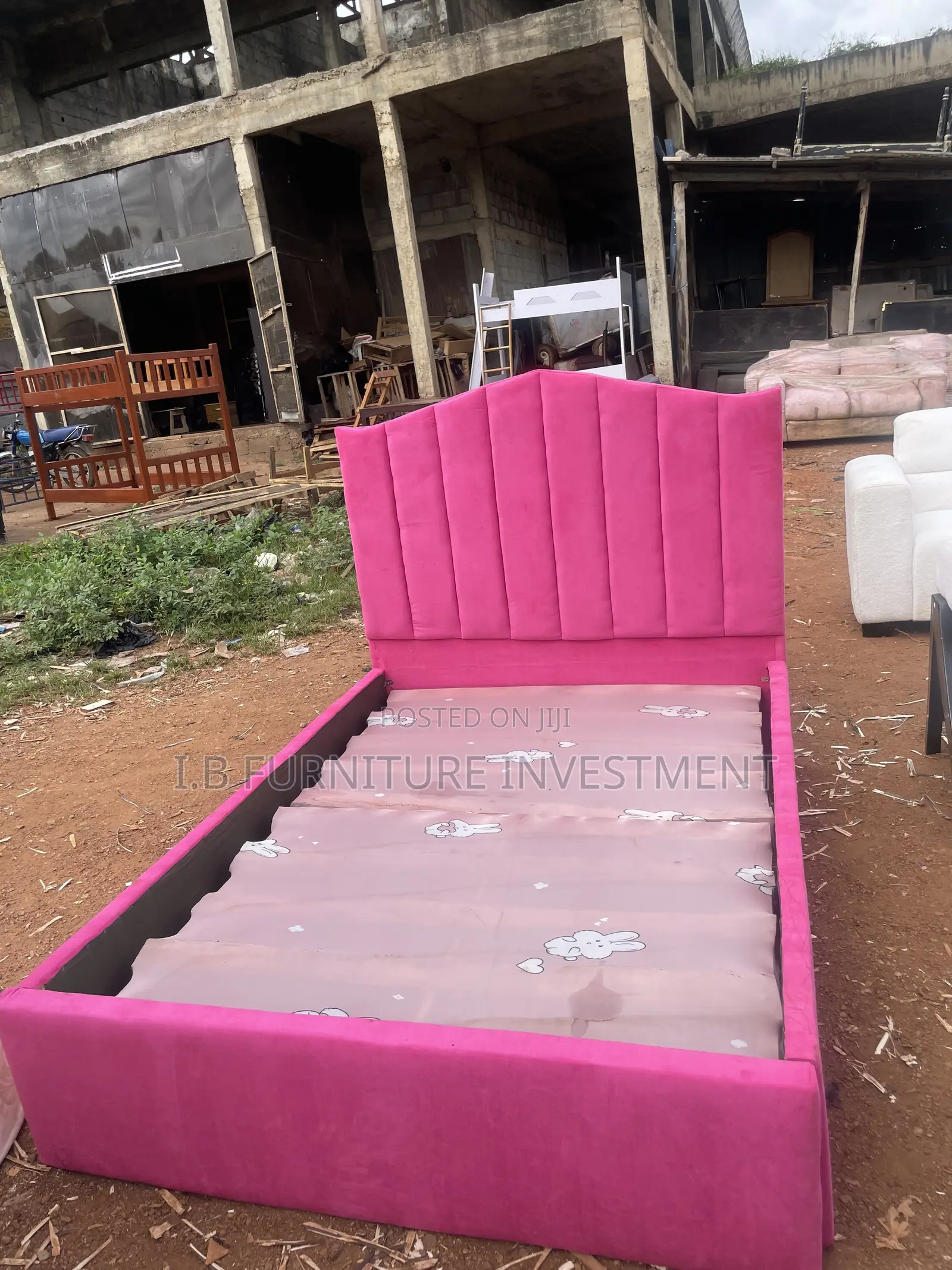 Pink Bedframe 4 by 6 and Mattress