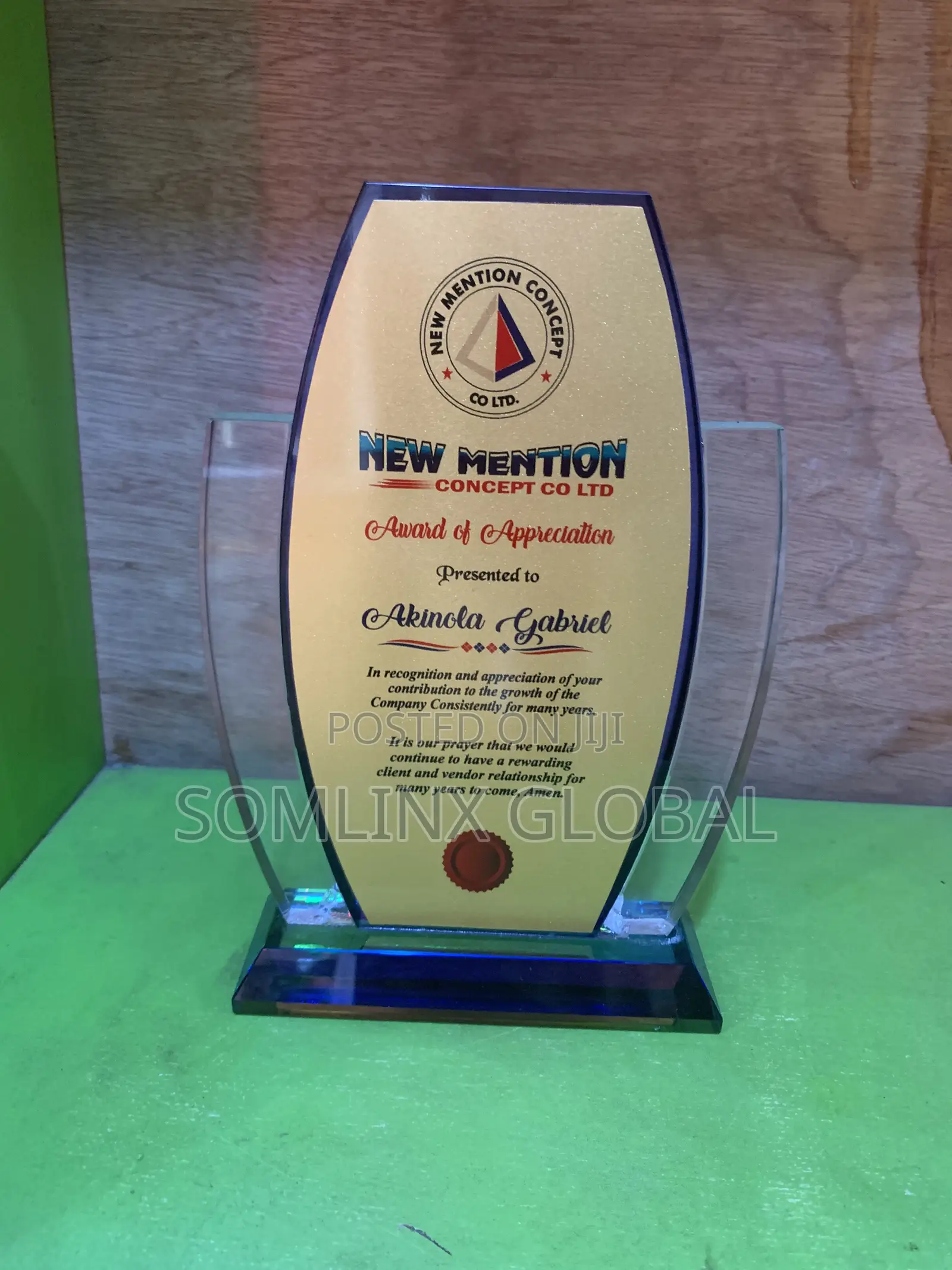 Premium Glass Award Plaque