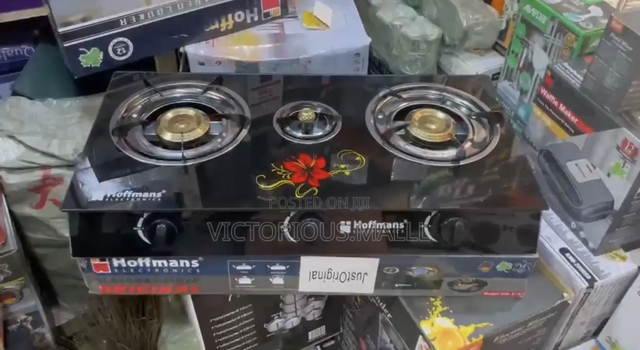 Hoffman Three Burner Gas Cooker , Glass Table Gas Cooker