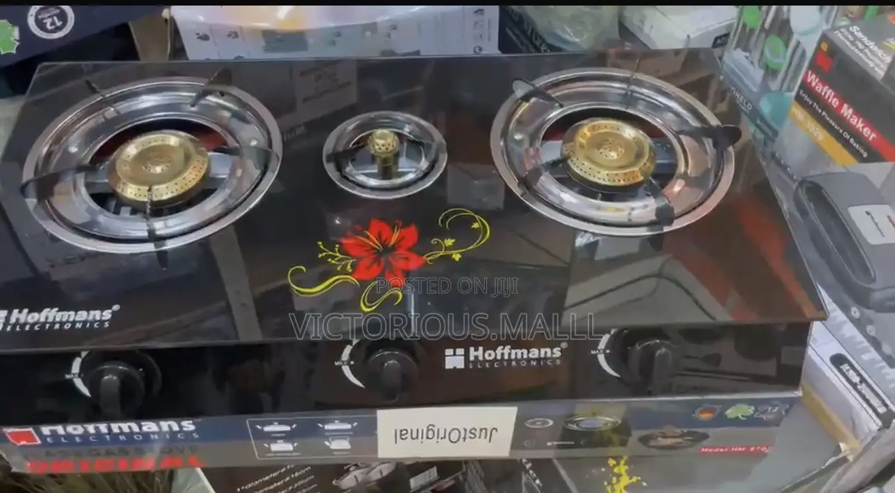 Hoffman Three Burner Gas Cooker , Glass Table Gas Cooker