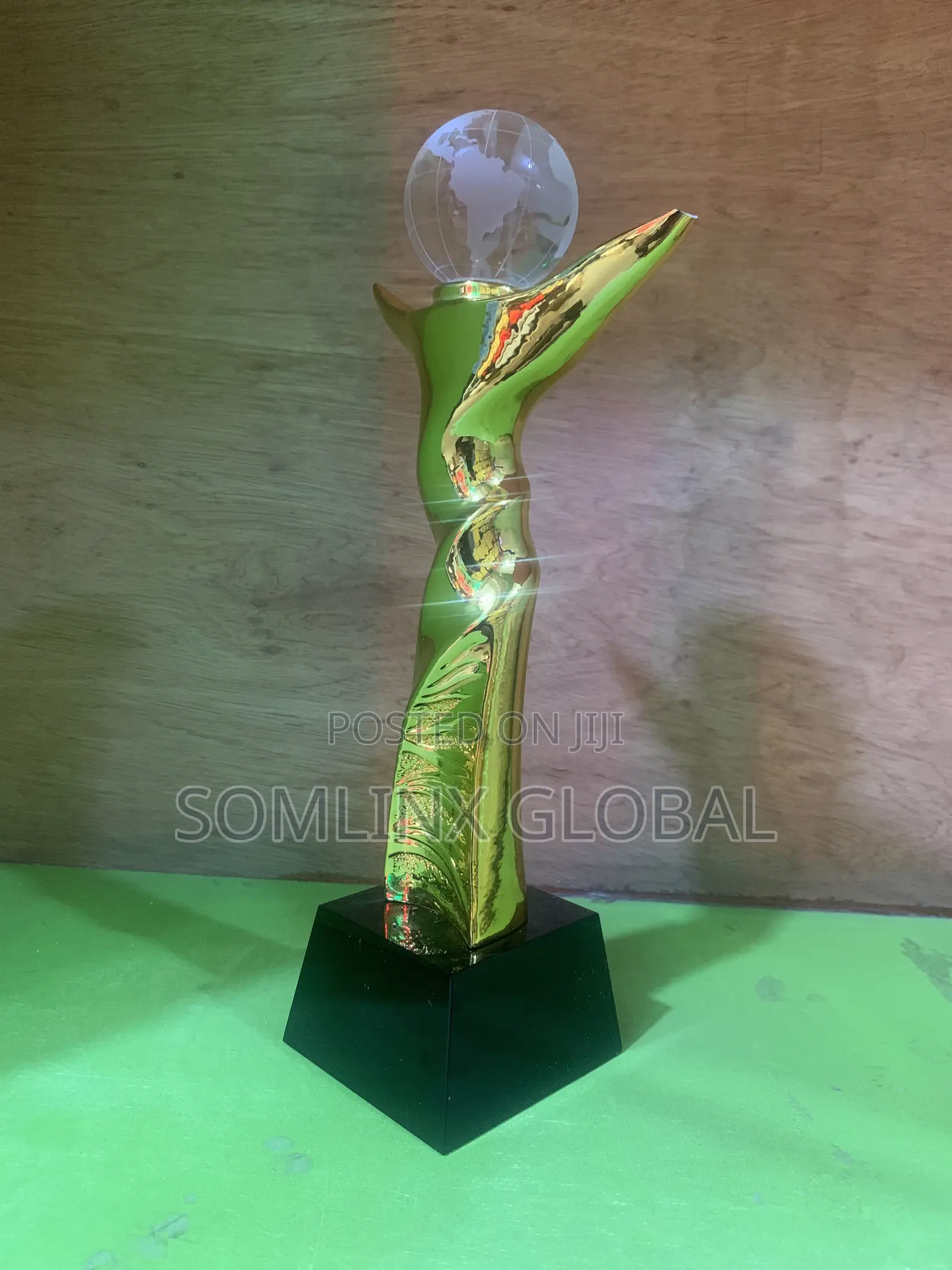 Gold Trophy Award Plaque