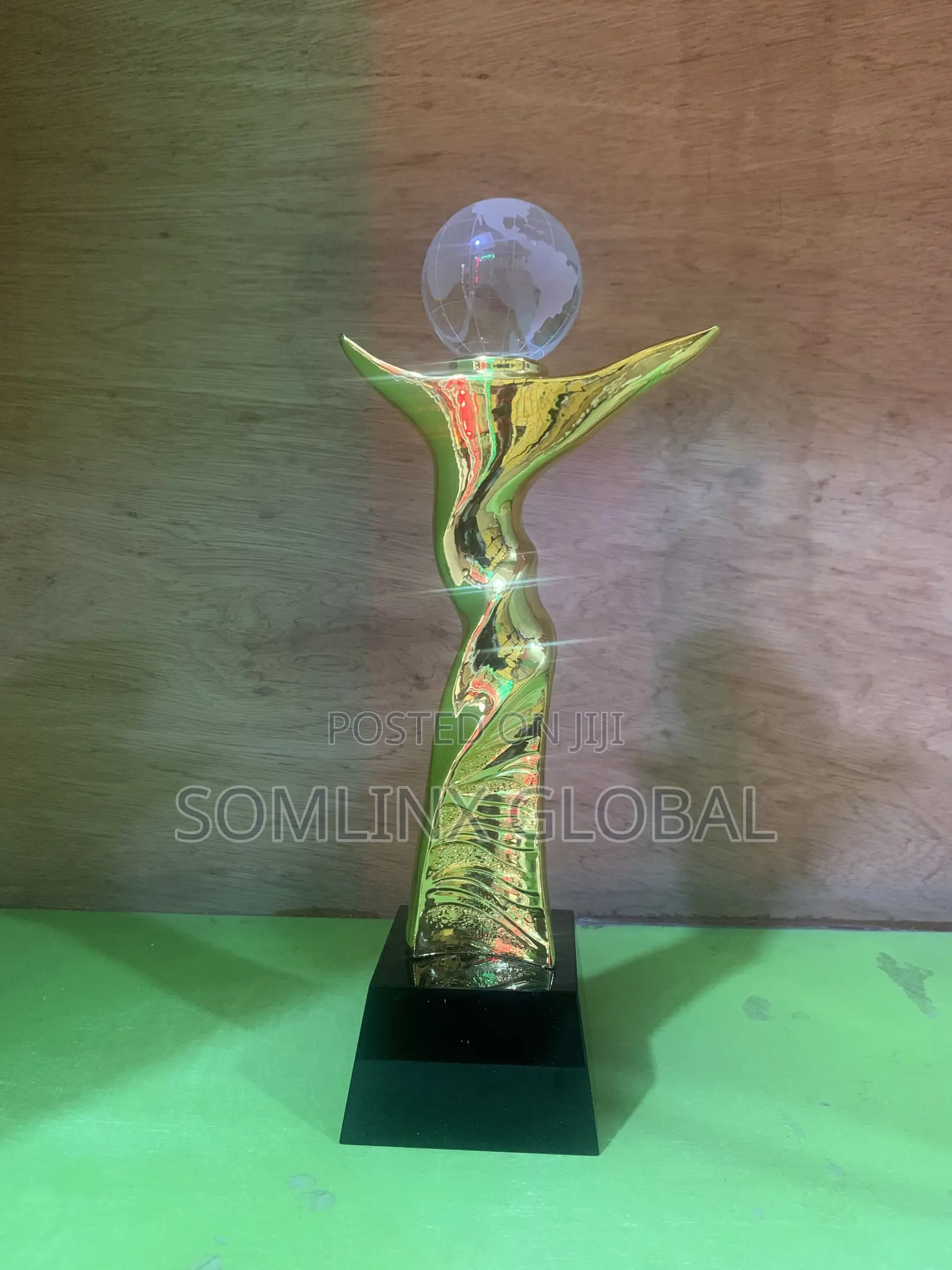 Gold Trophy Award Plaque