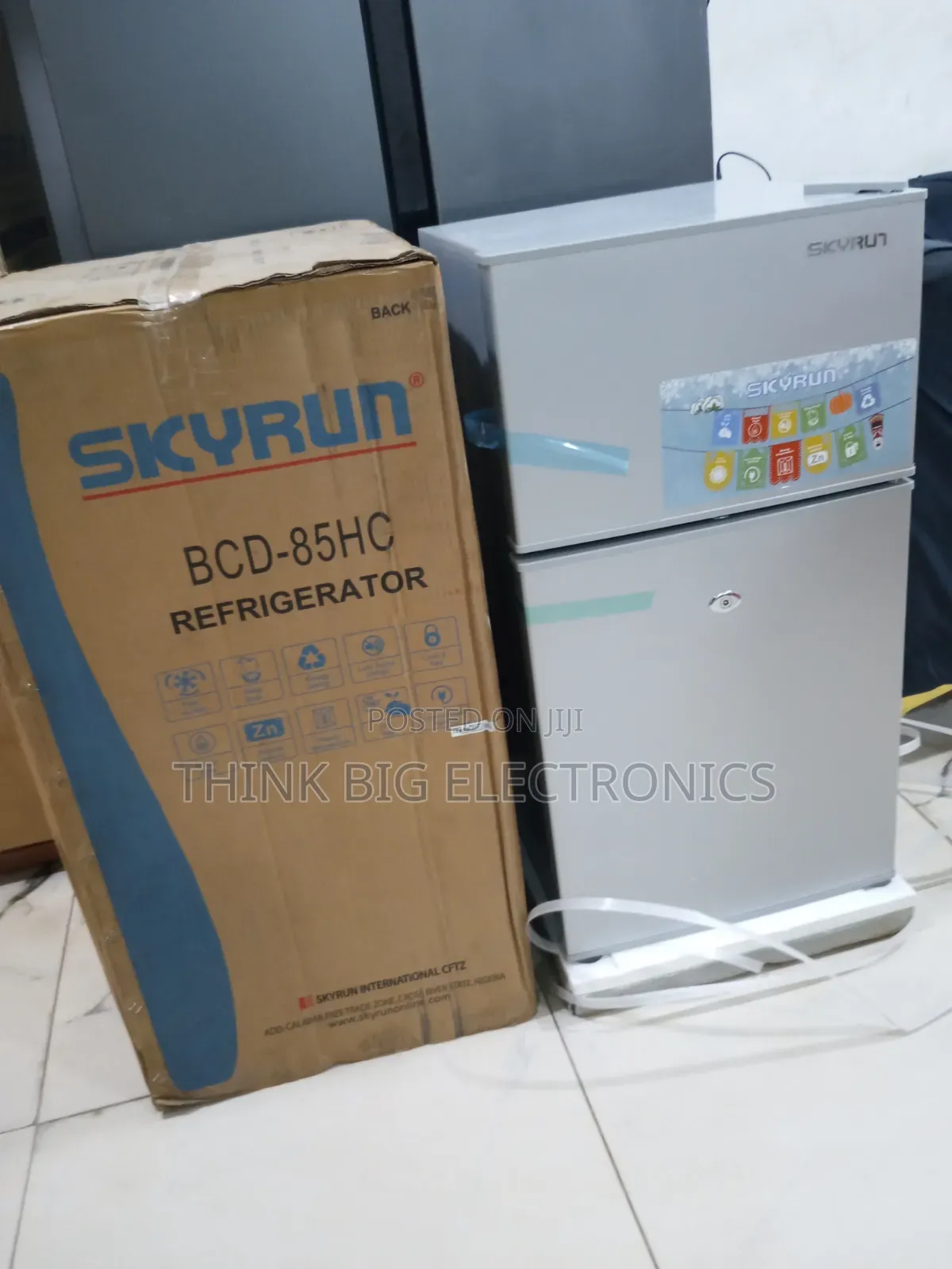 Skyrun 85L Quiet Operation Double Door Fridge for Offices Dorms