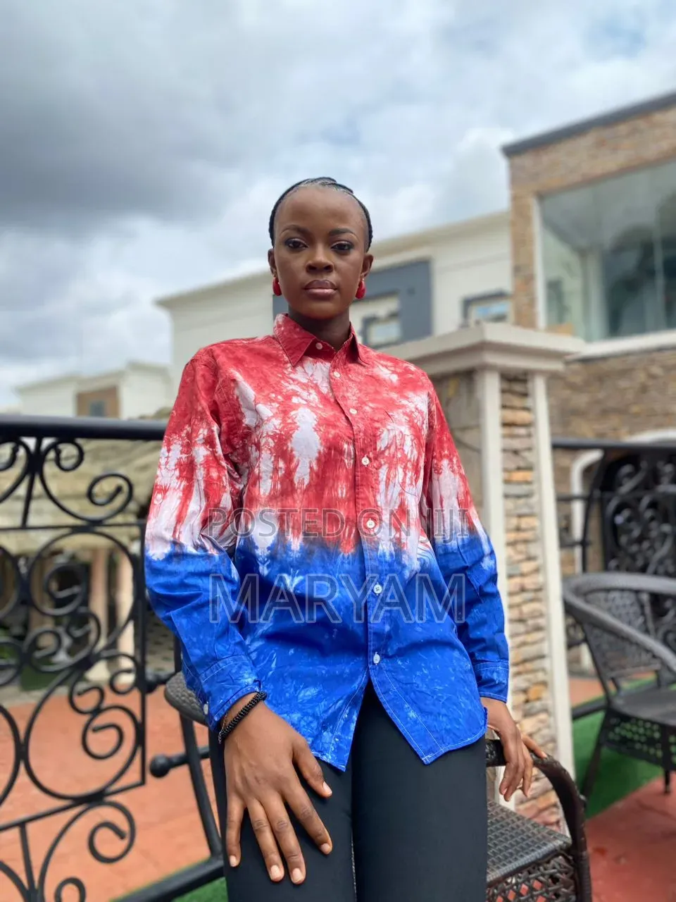 Tie-Dye Long Sleeve Button-Up Shirts