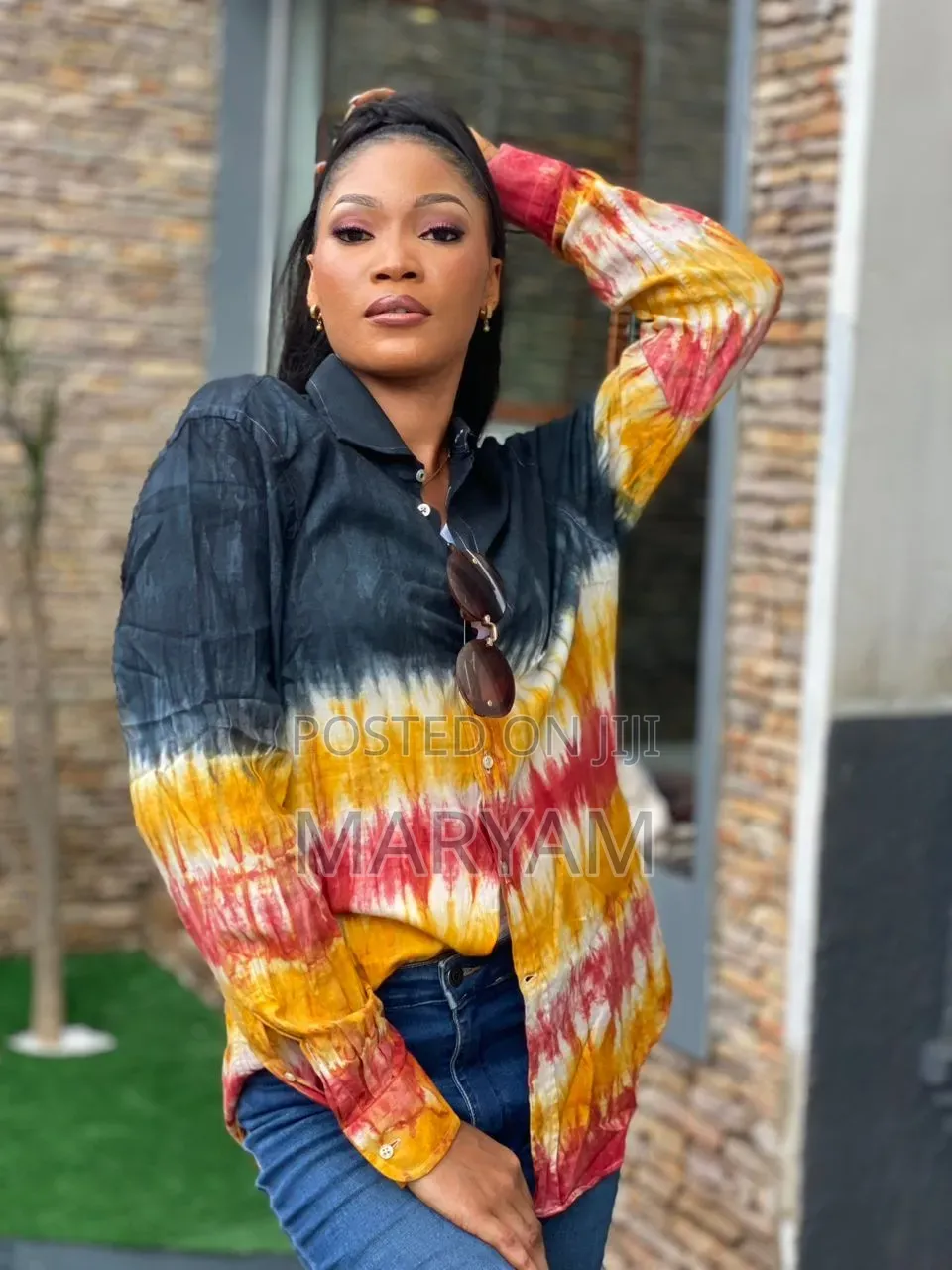 Tie-Dye Long Sleeve Button-Up Shirts