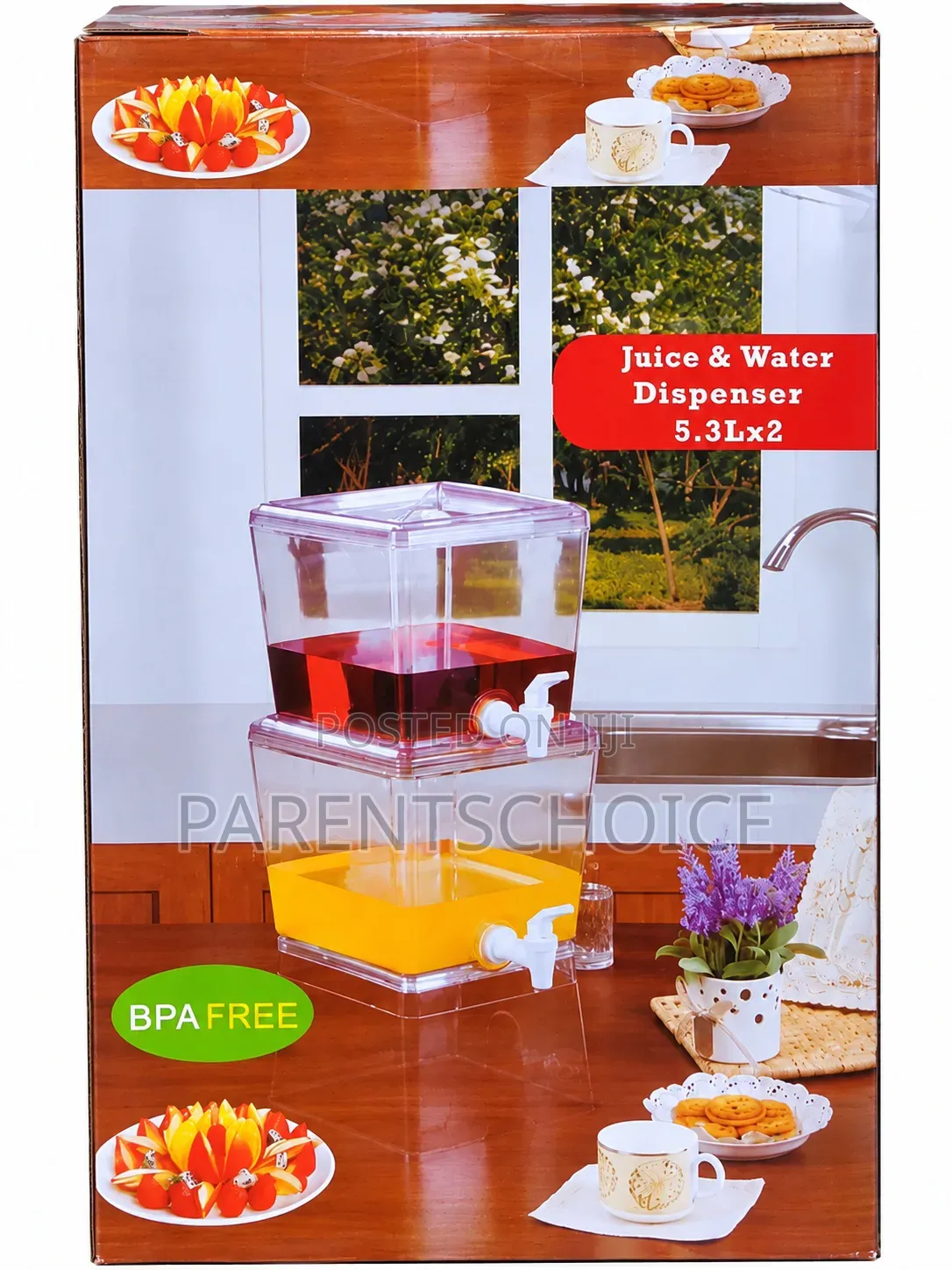Acrylic Double-Tier Beverage and Juice Dispenser- 10.6L