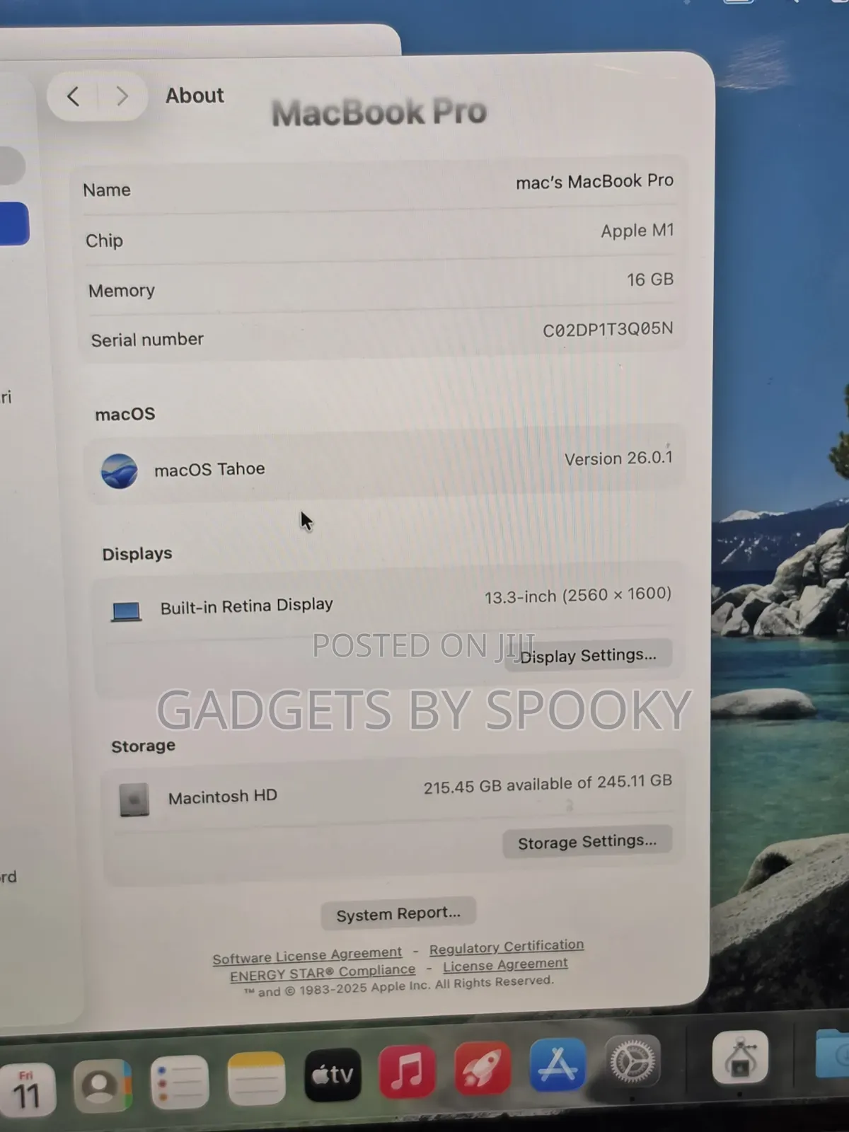 Laptop Apple MacBook Pro 2020 M1 16GB SSD 256GB