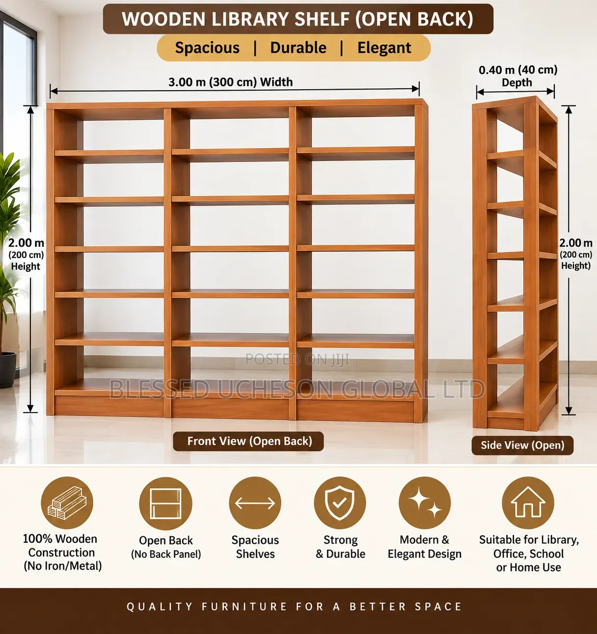 Brand New Wooden Library Shelves 3 in 1