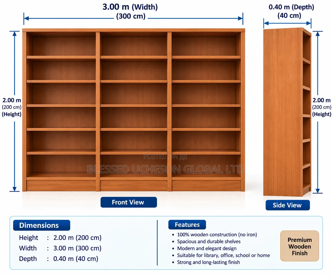 Brand New Wooden Library Shelves 3 in 1