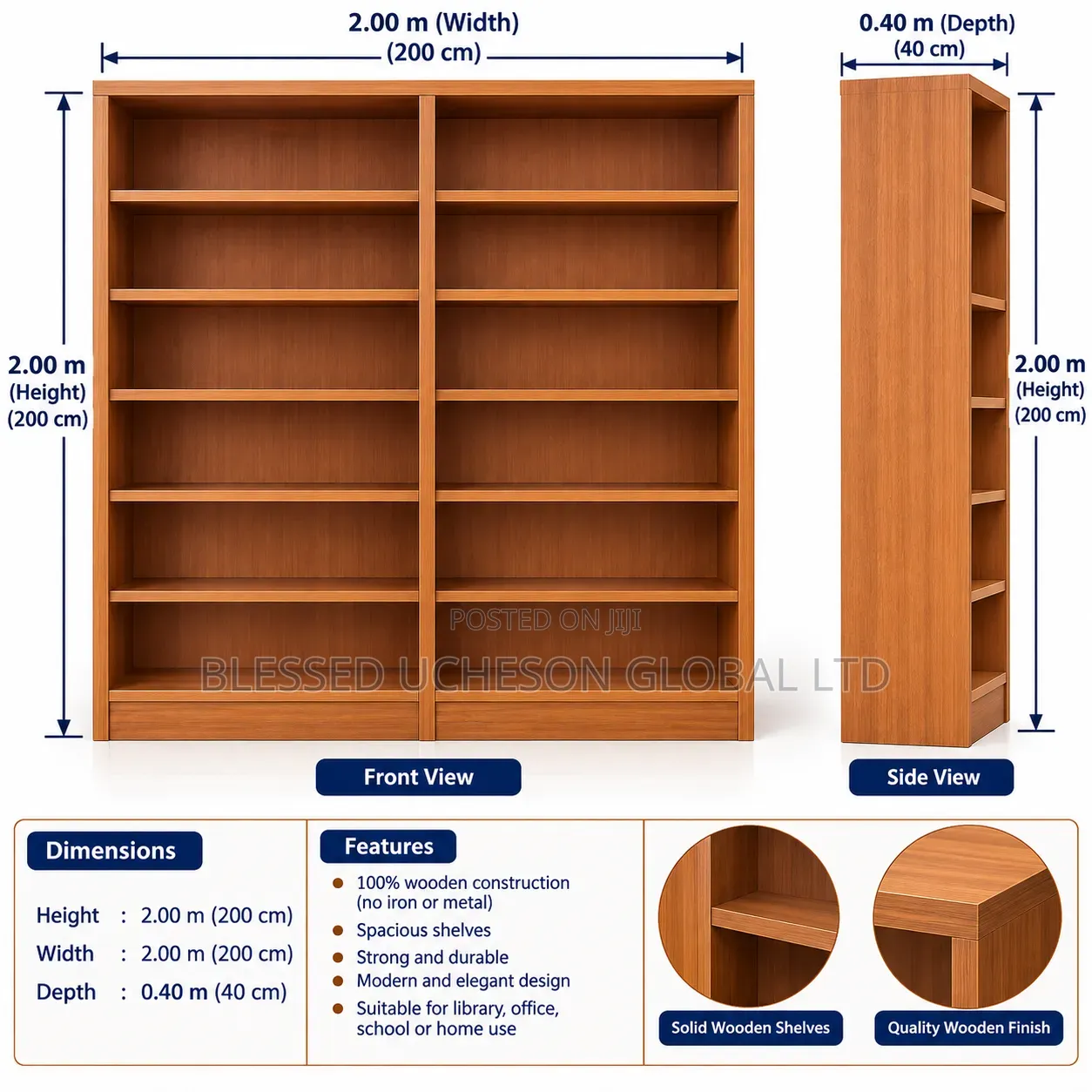 Brand New Wooden Library Shelves 2 in 1