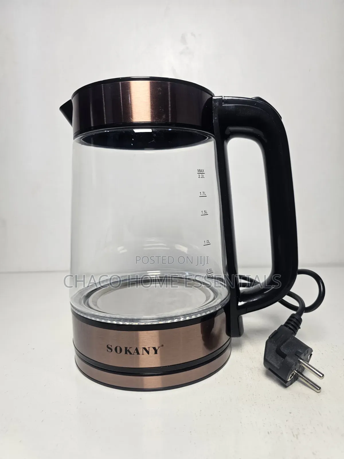Sokany 2.2L Transparent Glass Electric Kettle