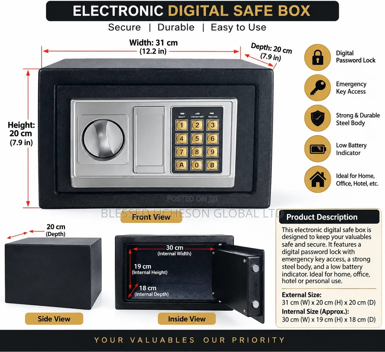 Brand New Hotel Safe Digital With Master Key