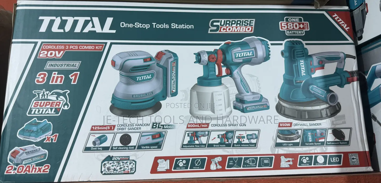 Total 20v Cordless 3-in-1 Combo Kit Box