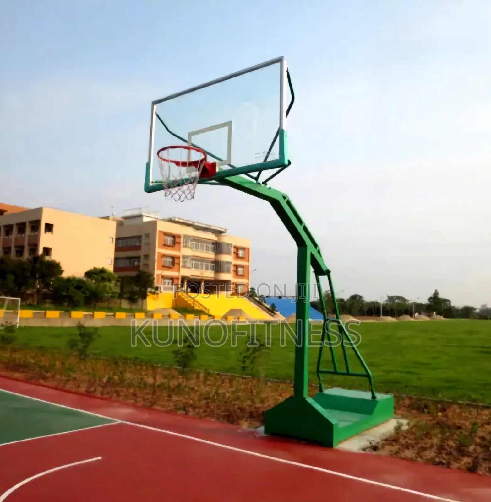 Olympic Basketball Hoop Stand Adjustable Glass Backboard