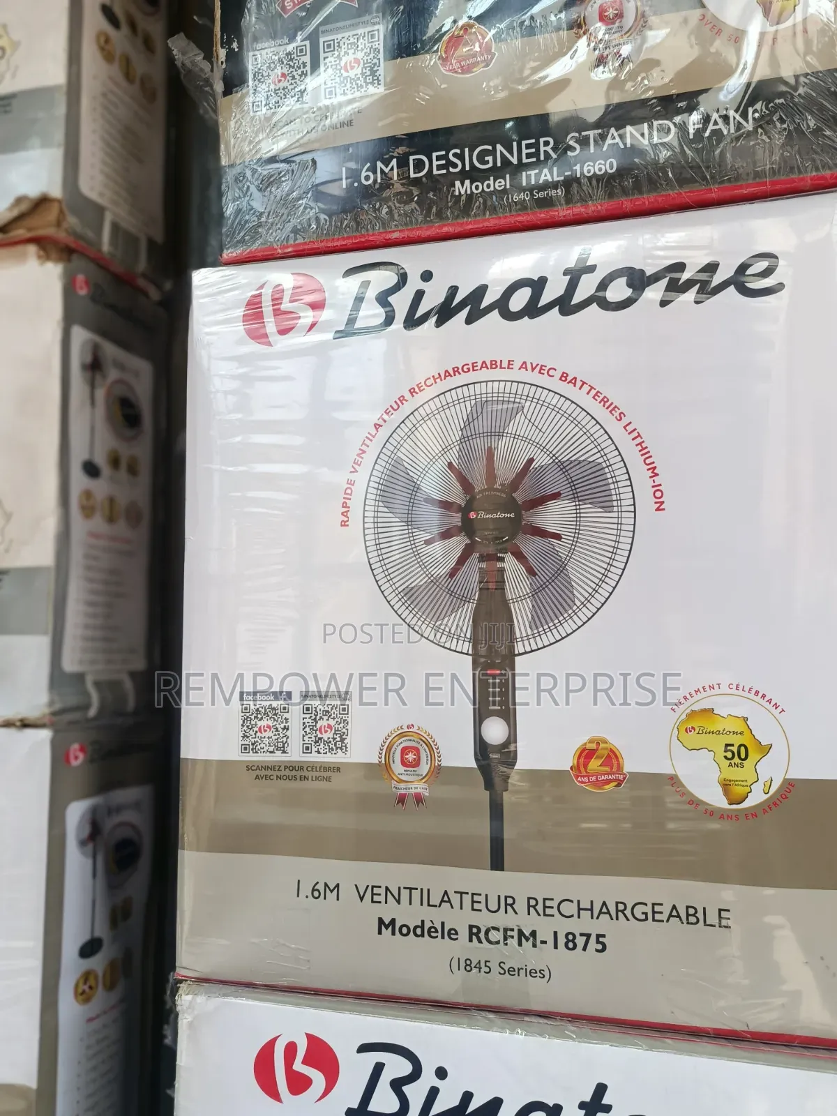 Original 18 Inches Rechargeable Fan Binatone