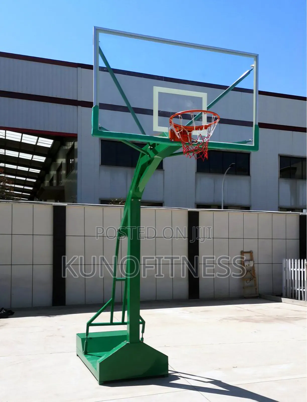Steel Olympic Basketball Stand Glass Board Adjustable Height