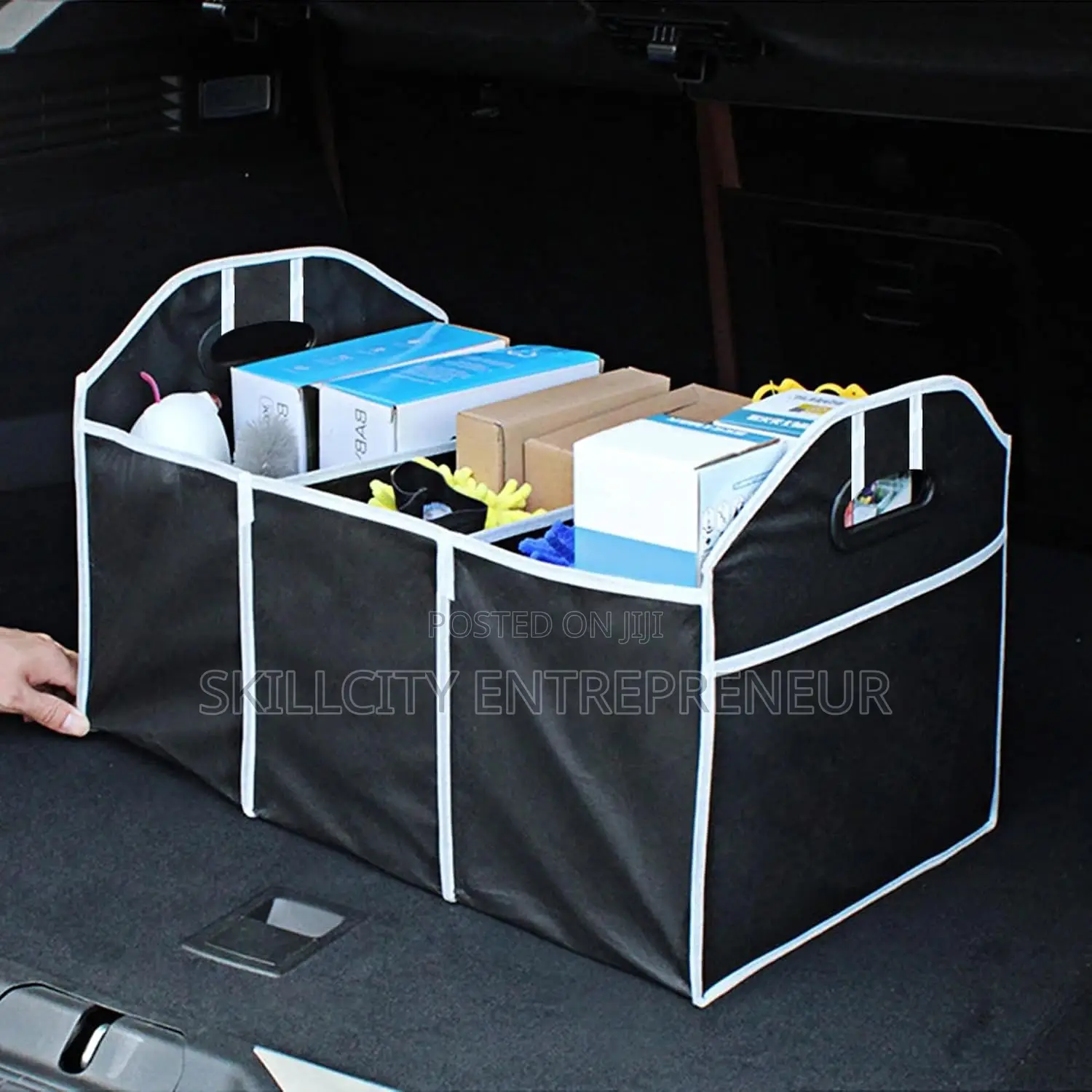 Foldable Car Boot/Trunk Organizer With Cooler Compartment/ Picnic Bag
