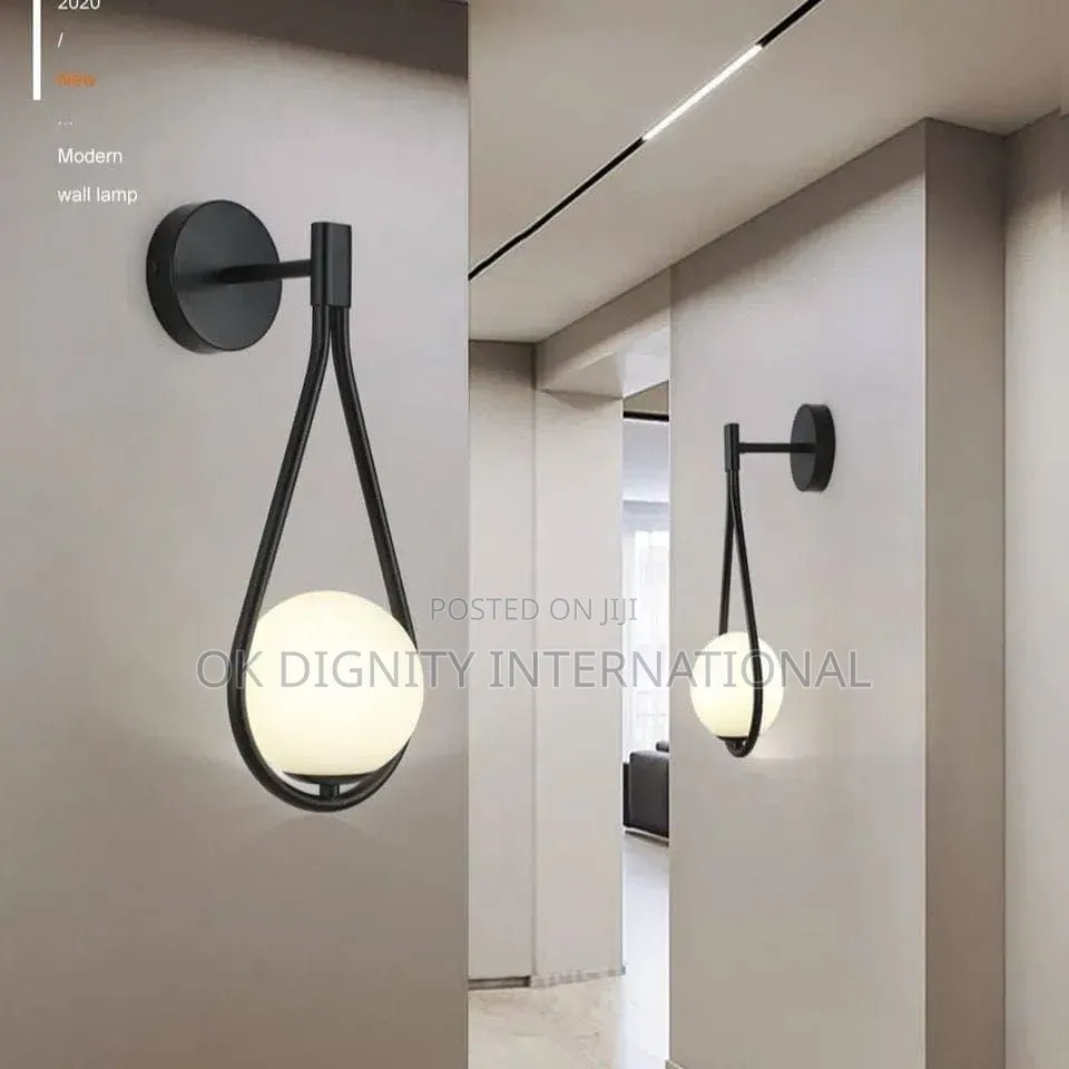 Modern Decorative Wall Lamp – Black Globe Design