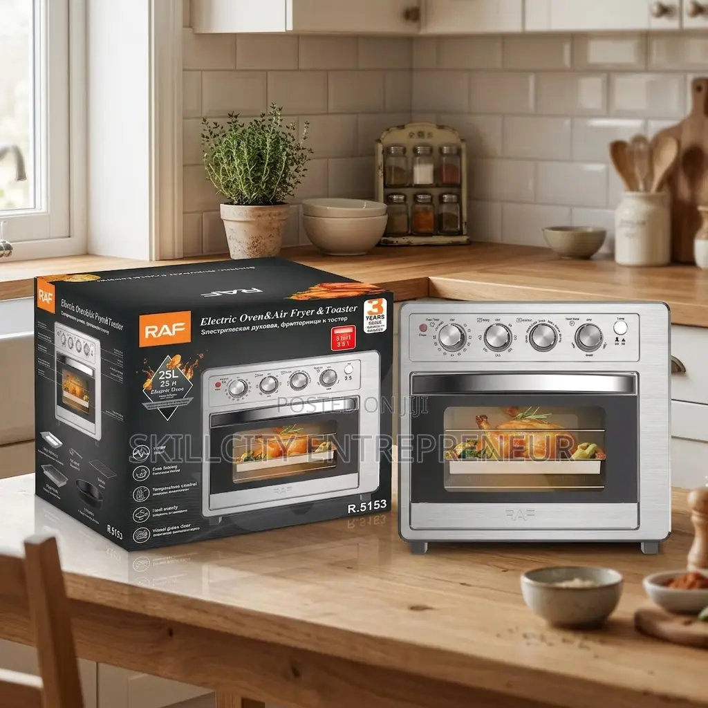25L RAF 3-in-1 Electric Oven Air Fryer Toaster