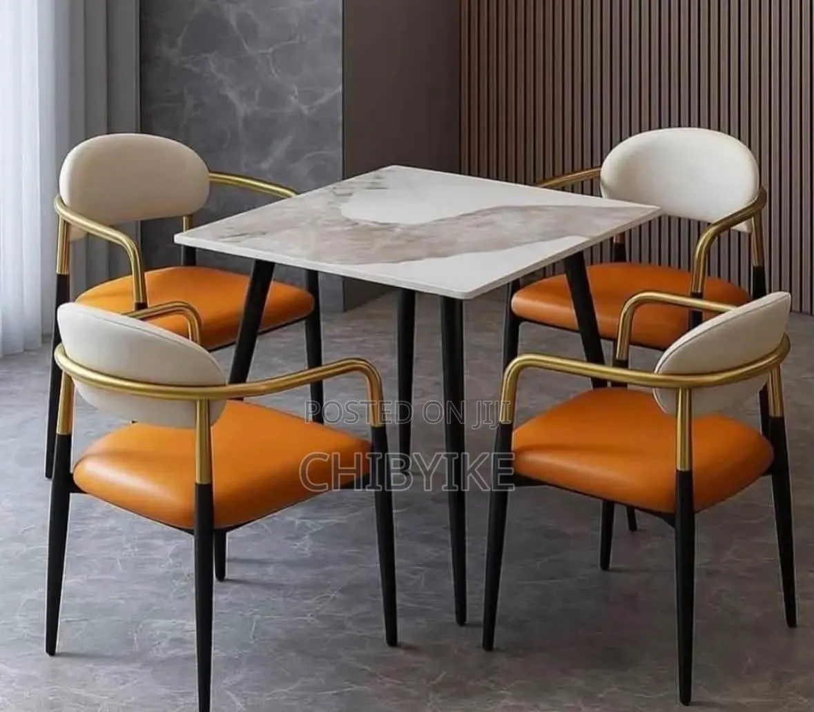 Luxury Marble Dining Set With Very Strong Chair