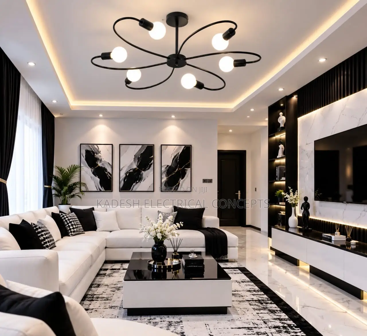 Nordic 6 Head Lamps Pendant Light Living Room Bedroom Study Hotel
