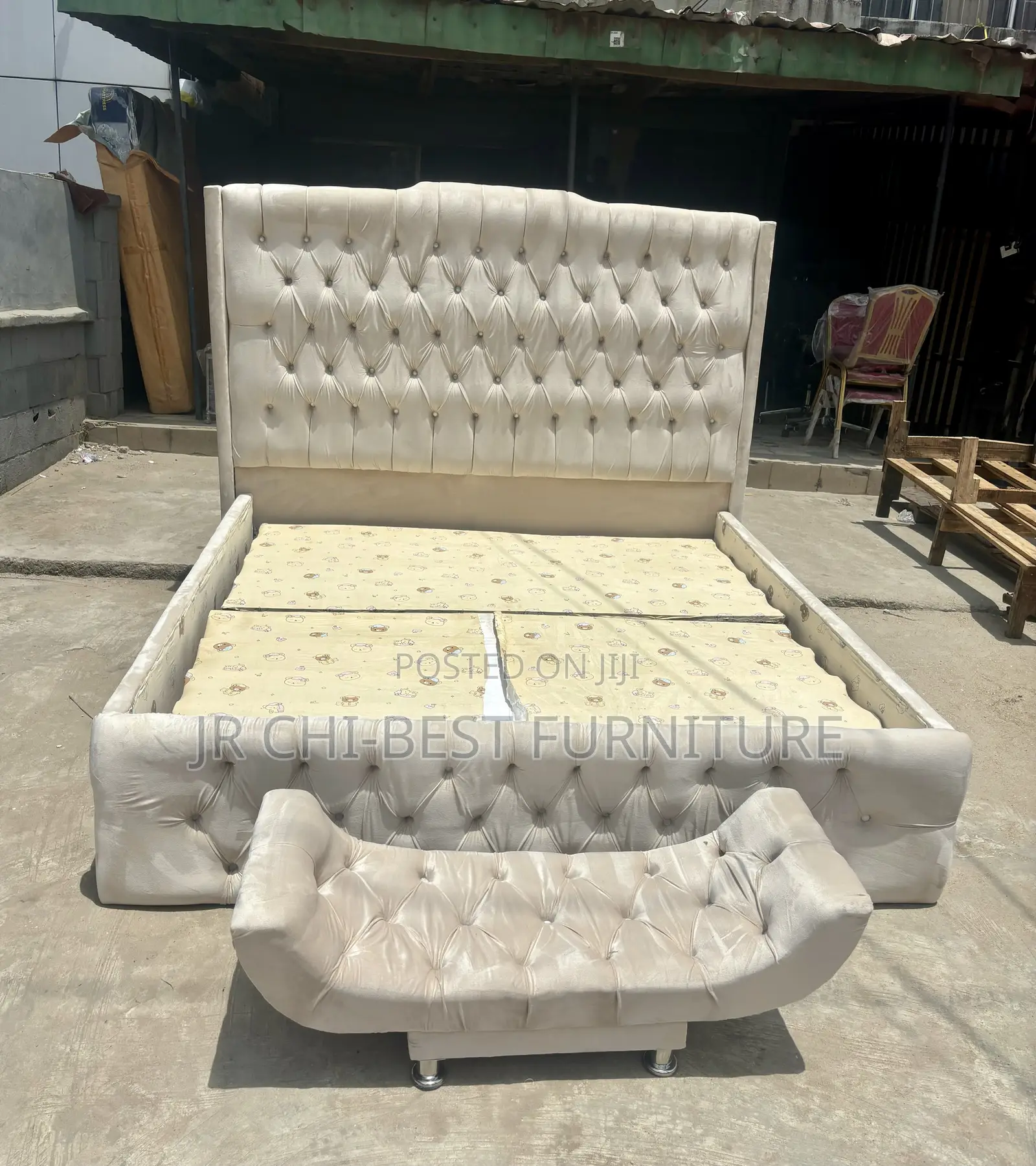 Upholstery 6 by 6 Wooden Tufted Bedframe