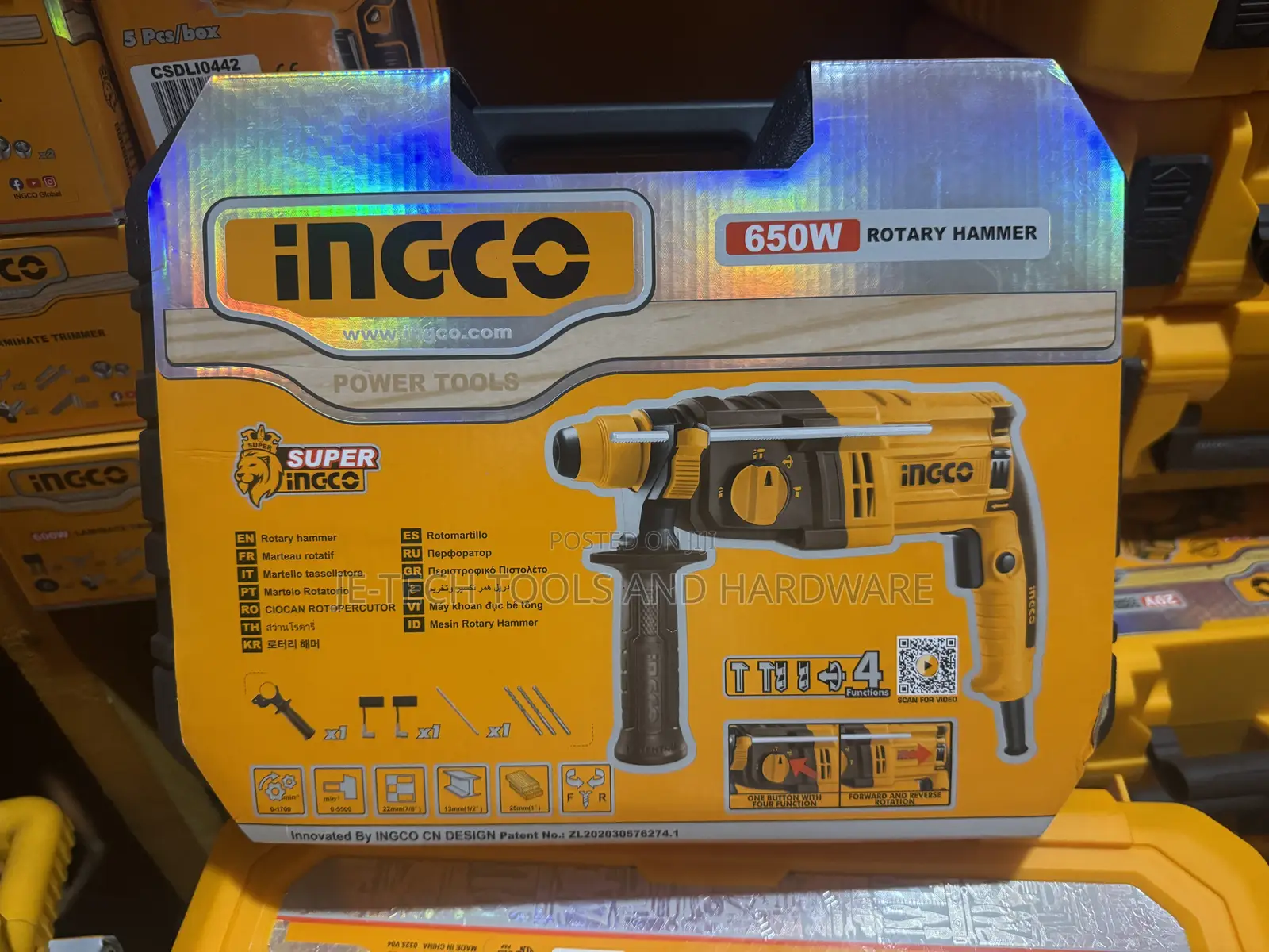 INGCO 650W Rotary Hammer Drill