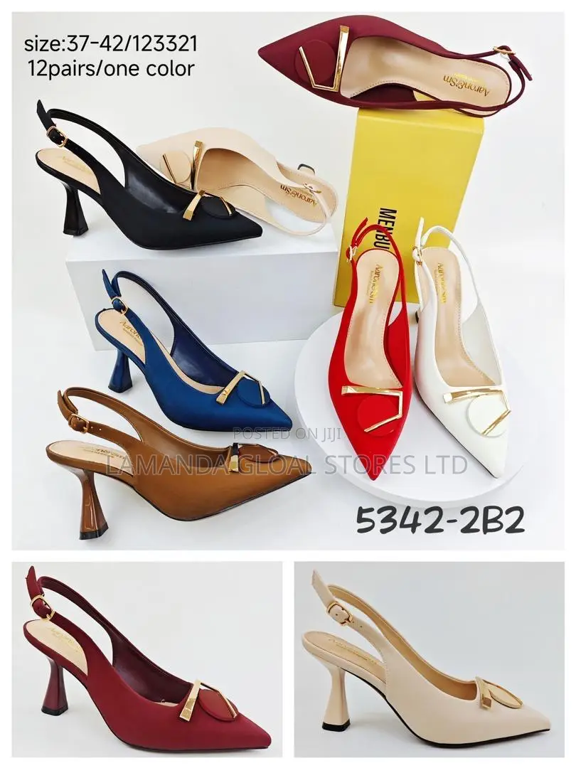 Aaron Sm Elegant Pointed-Toe Slingback Heels