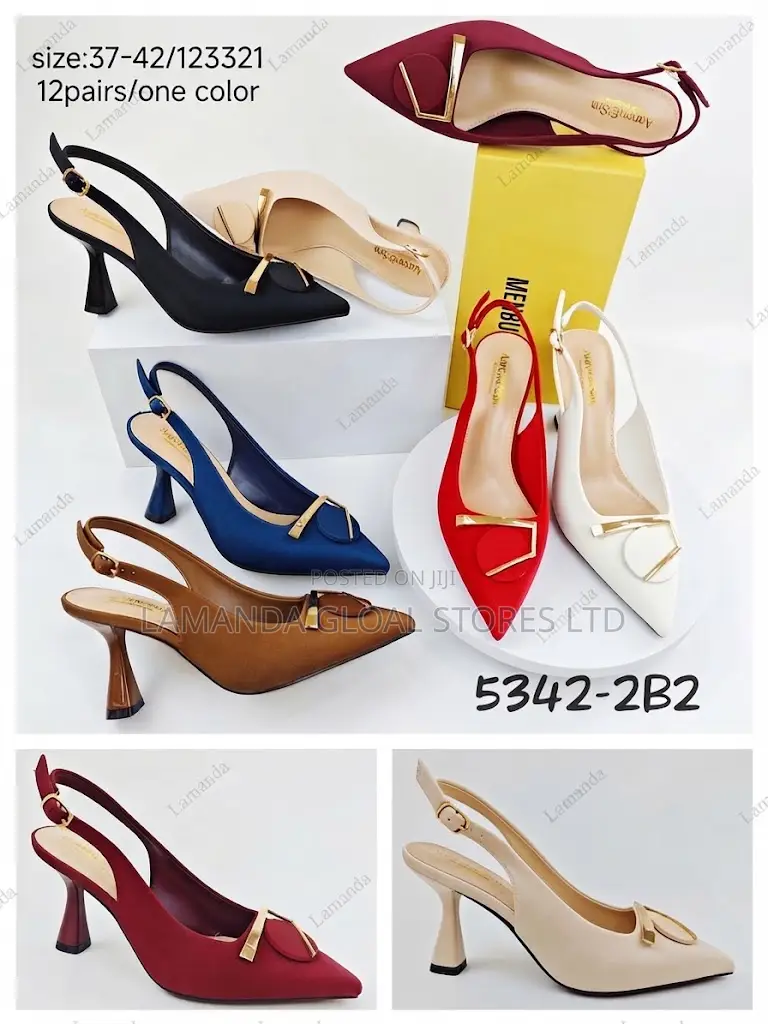 Aaron Sm Elegant Pointed-Toe Slingback Heels