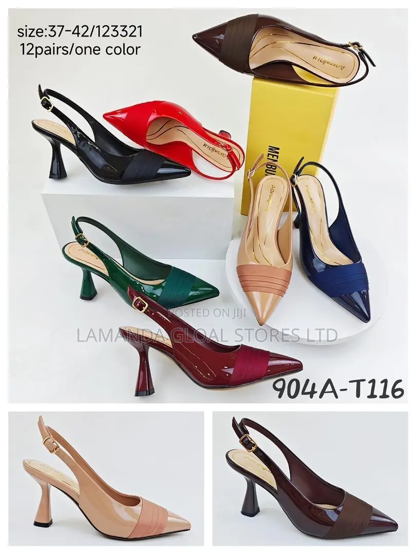 Aaron Sm Two-Tone Patent Slingback Heels