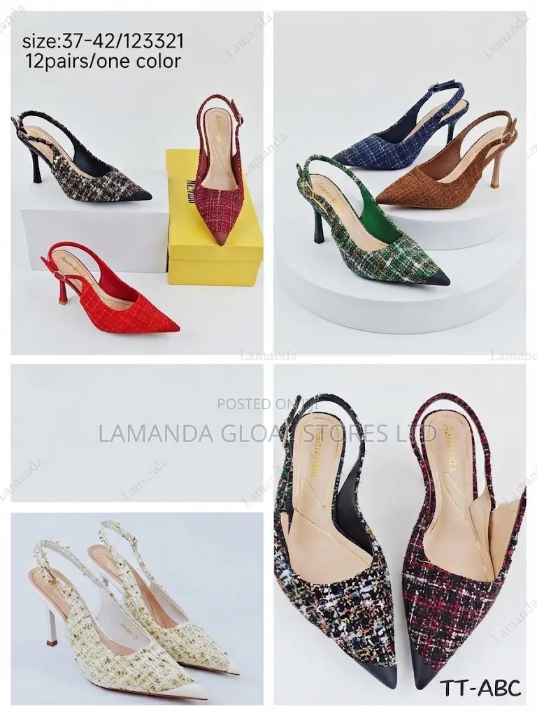 Aaron Sm Textured Tweed Stiletto Slingbacks